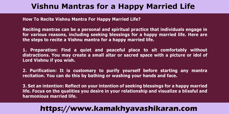 Vishnu Mantras for a Happy Married Life
